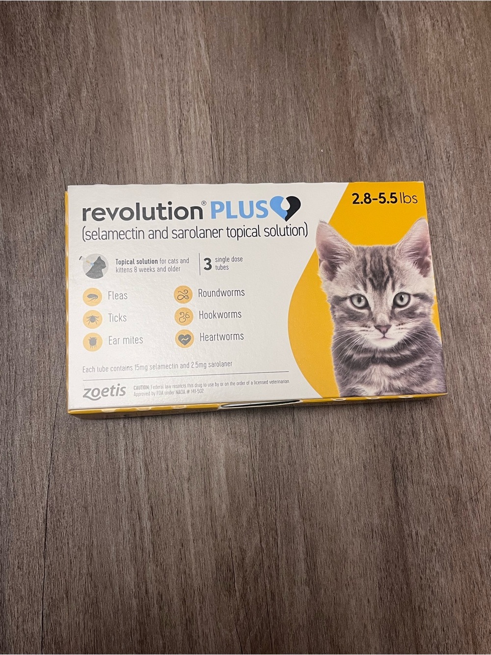 Flea and tick topical for small cats 2-5.5 lbs